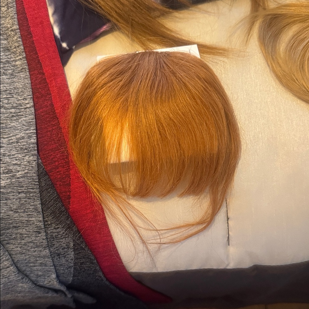 Auburn Hair Extension Clip bangs
